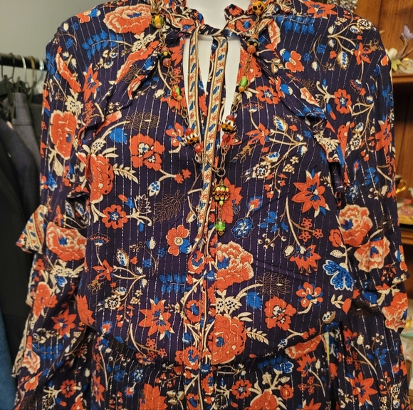 NWT Dance & Marvel Floral Fall Dress Sz L - Picture 9 of 11